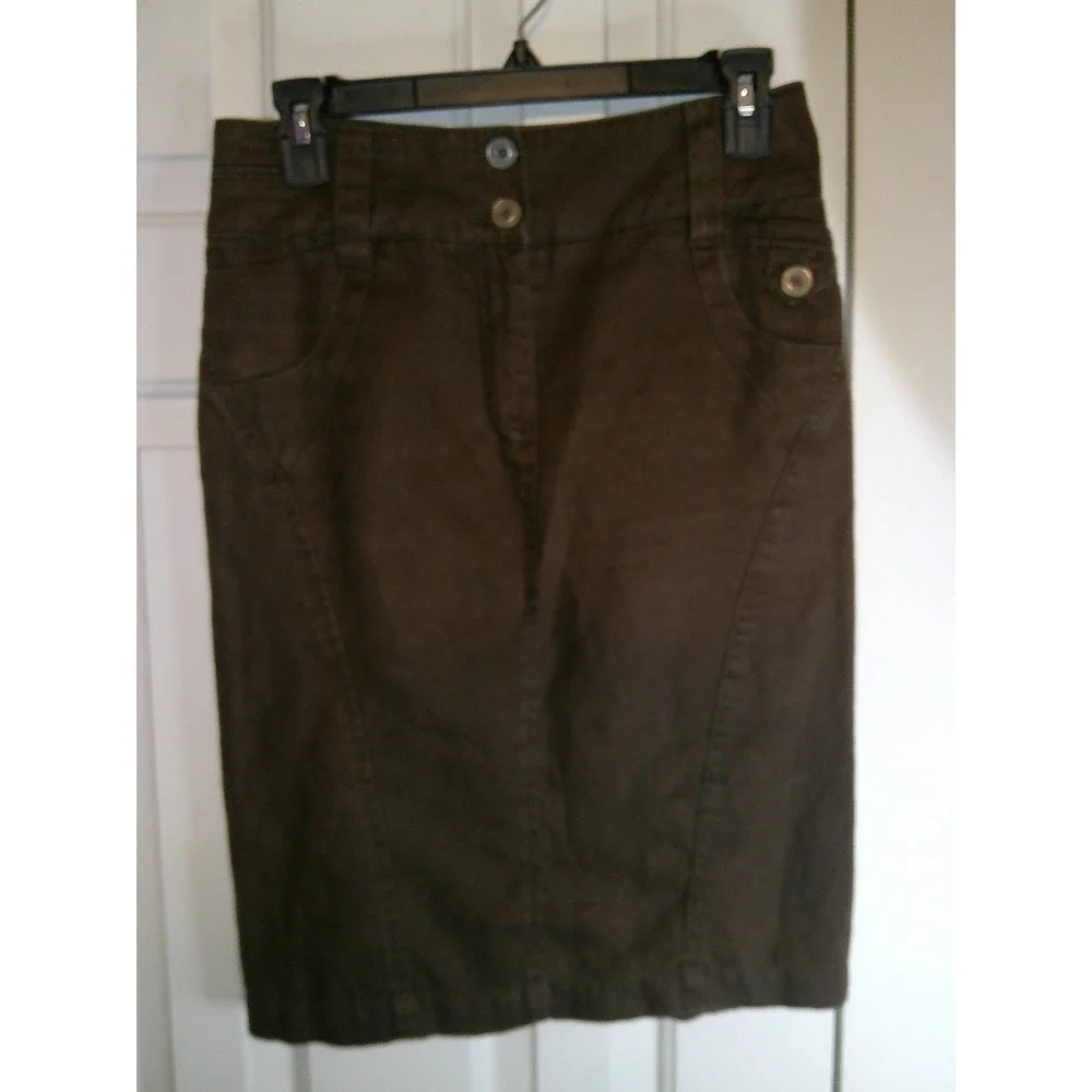 Vintage Esprit Collection Pencil Skirt High Waist Career Wear‎ Brown Size 8